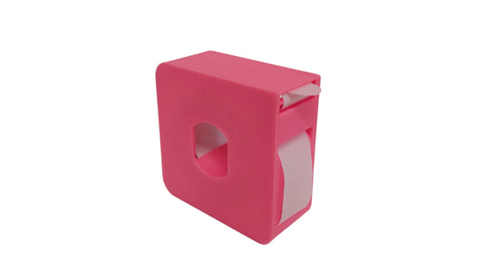 Dispensador de etiquetas circulares rosa 11m