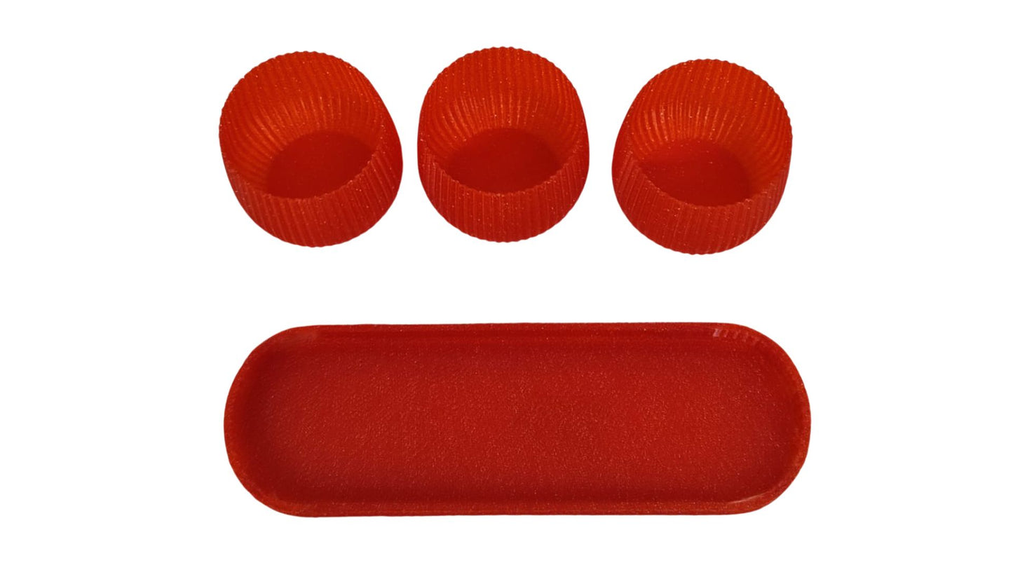 Set de vasos rojos