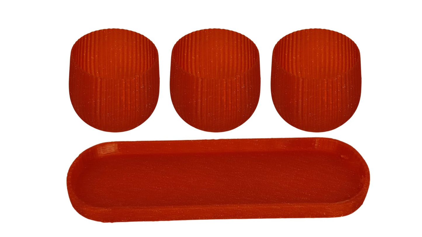 Set de vasos rojos